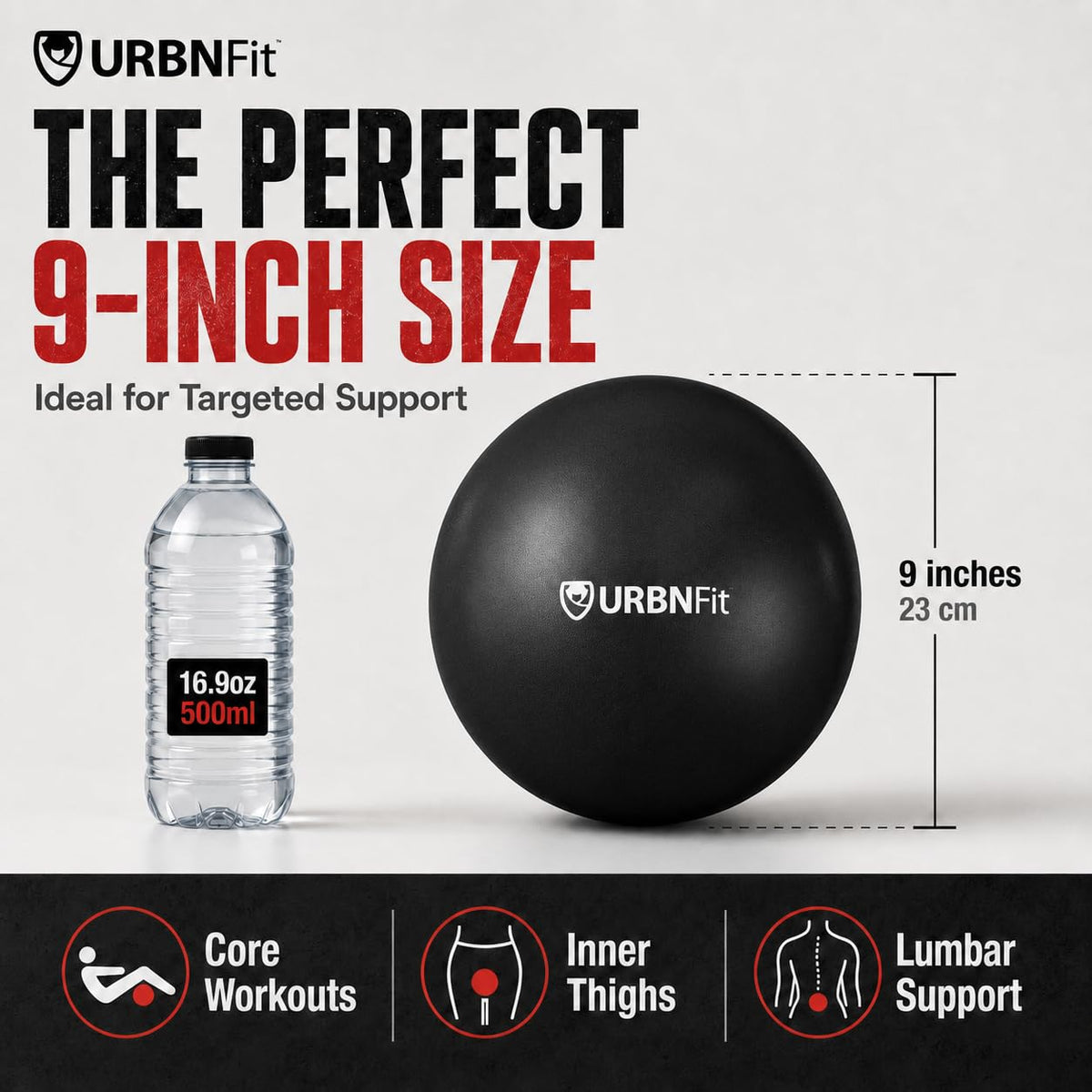 URBNFit Pilates Ball — 9 Inch Small Exercise Ball