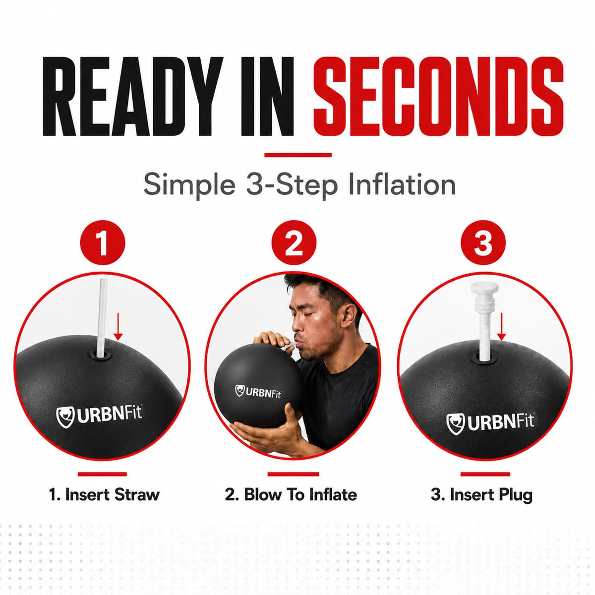 URBNFit Pilates Ball — 9 Inch Small Exercise Ball