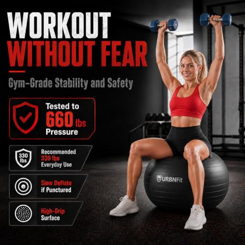 URBNFit Pilates Ball — 18 Inch Anti-Burst Excercise Ball Large