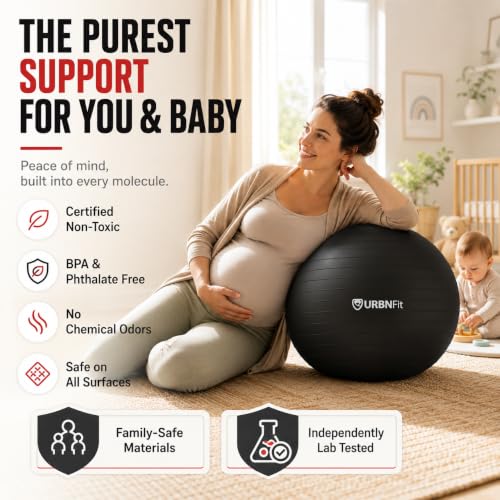 URBNFit Pilates Ball — 18 Inch Anti-Burst Excercise Ball Large