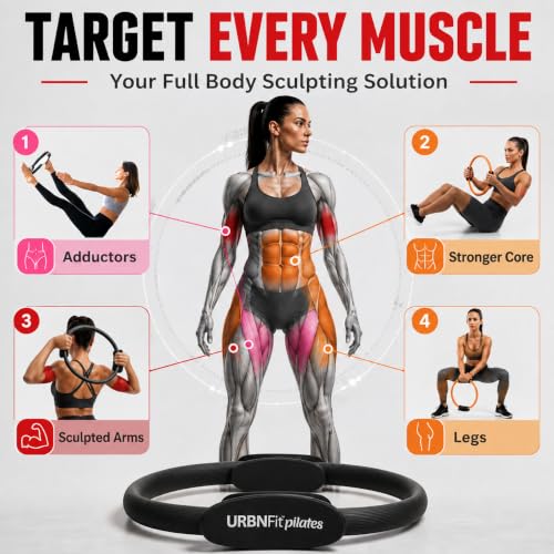 URBNFit Pilates Circle - 12 Inch Magic Circle Pilates Ring