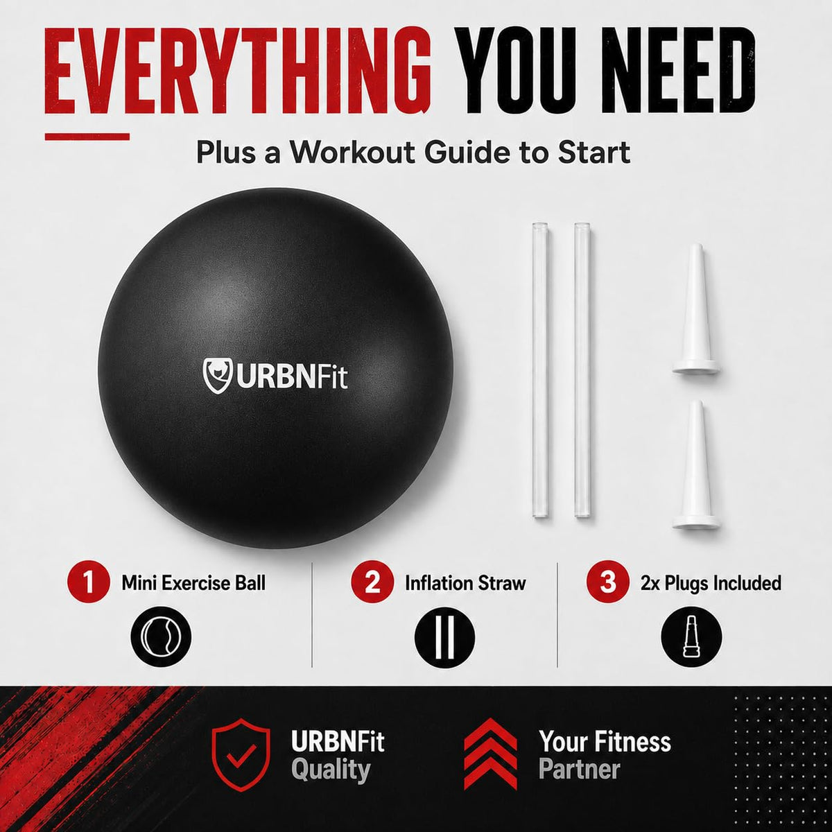 URBNFit Pilates Ball — 9 Inch Small Exercise Ball